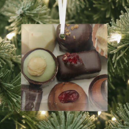 Belgium chocolates  glass ornament