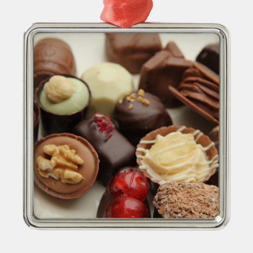 Belgium chocolates metal ornament