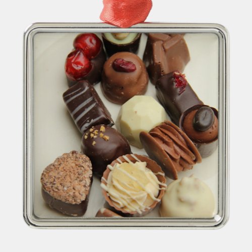 Belgium chocolates metal ornament