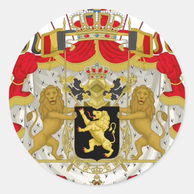 Belgium Coat of Arms Classic Round Sticker (Front)