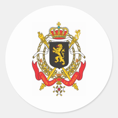 Belgium Coat Of Arms Classic Round Sticker