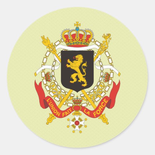 Belgium Coat of Arms detail Classic Round Sticker