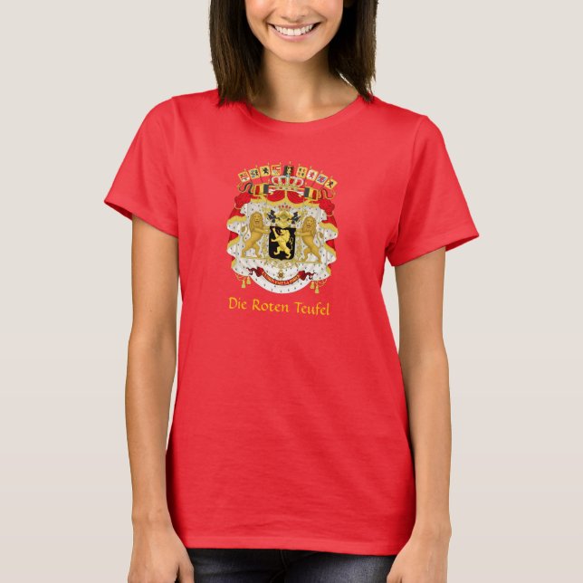 Belgium Coat of Arms Die Roten Teufel T-Shirt (Front)