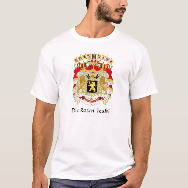 Belgium Coat of Arms Die Roten Teufel T-Shirt (Front)