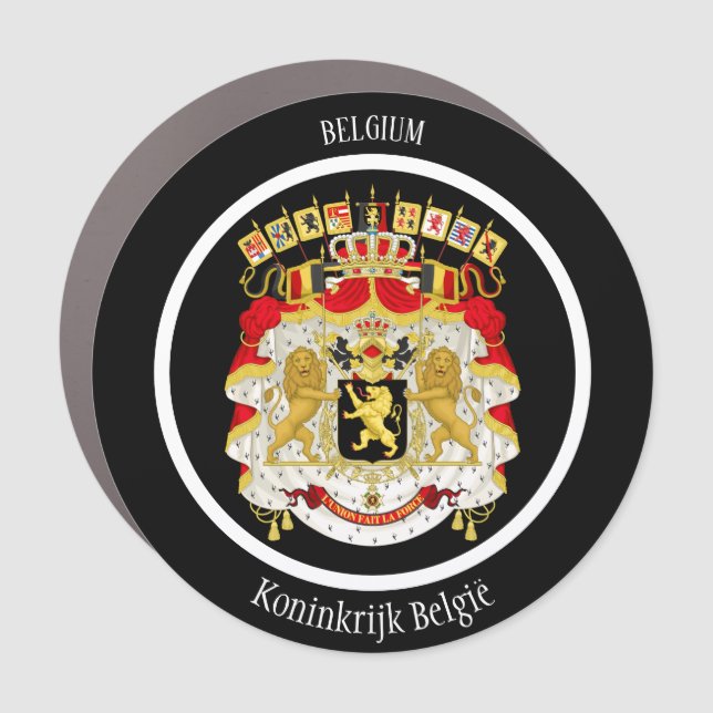 Belgium Coat of Arms Patriotic Car Magnet (Front)