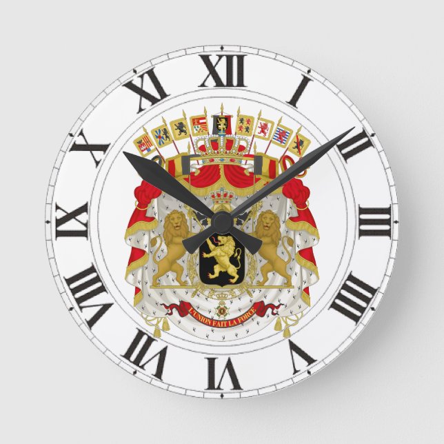 Belgium Coat of Arms Round Clock (Front)