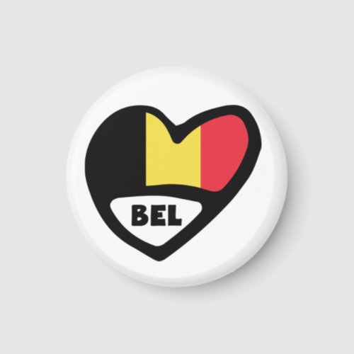 Belgium Country Code Flag Heart BEL Magnet