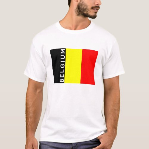 belgium country flag text name T_Shirt