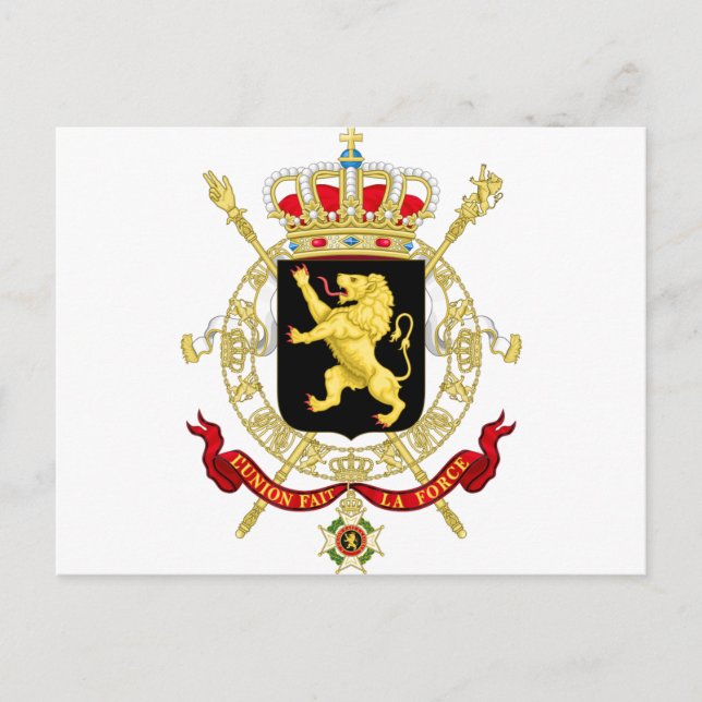 Belgium Emblem Coat of Arms - Armoiries Belgique Postcard (Front)