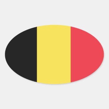 Belgium* Euro-style Oval Flag Oval Sticker by Azorean at Zazzle