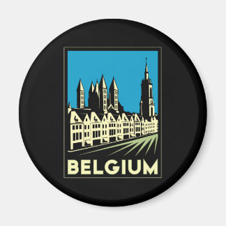 belgium europe art deco retro travel vintage magnet