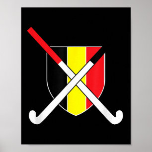 Belgium Field Hockey Be Belgique Clic Flag Tee  Poster