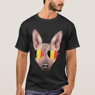 Belgium Flag American Hairless Terrier Dog Belgium T-Shirt