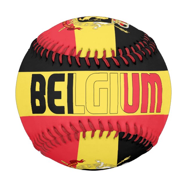Belgium Flag and Coat of Arms Patriotic Baseball (Front)
