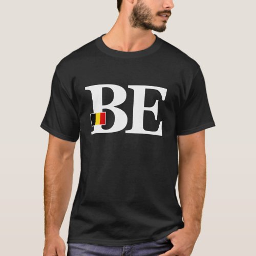 Belgium Flag and Country Initials T_Shirt