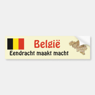 Belgium Flag and Map Bumper Sticker