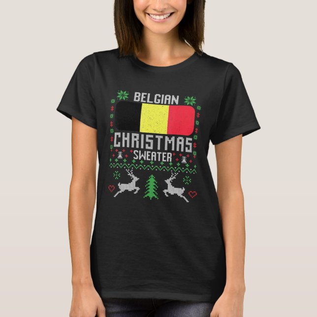 Belgium Flag Belgian Christmas Sweater (Front)