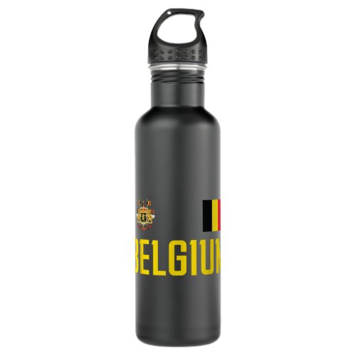 Belgium Flag Belgie Football Soccer Fan Men Women  Stainless Steel Water Bottle