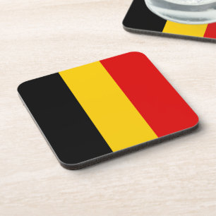 Belgium flag beverage coaster