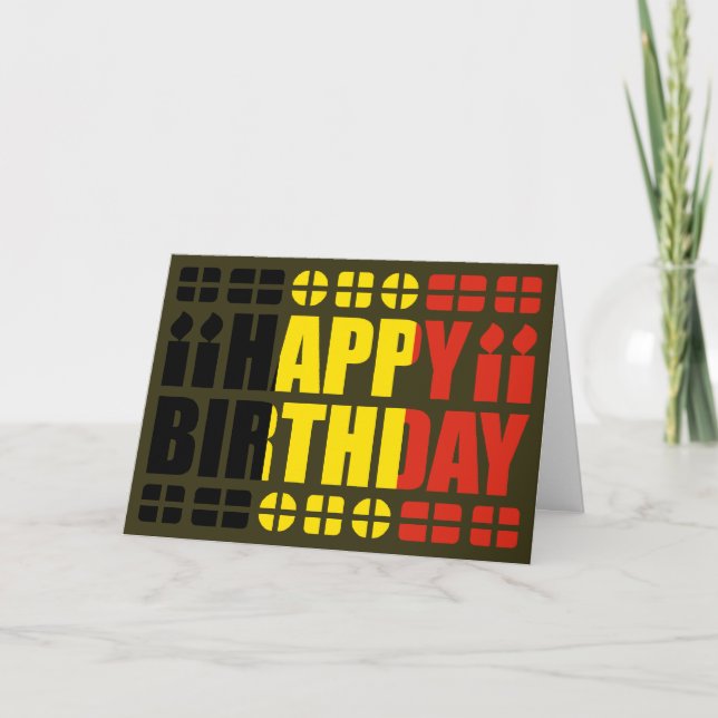 Belgium Flag Birthday Card (Front)