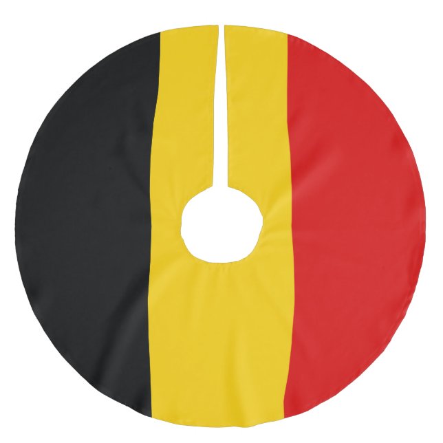 Belgium flag brushed polyester tree skirt (Front)