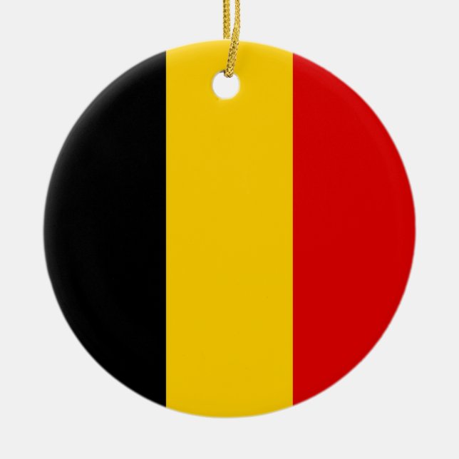 Belgium flag ceramic ornament (Front)