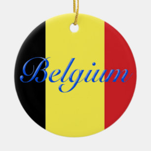 Belgium flag ceramic ornament