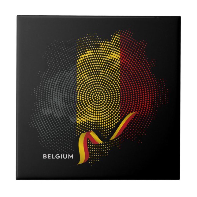 Belgium flag ceramic tile (Front)