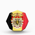 Belgium Flag & COA Acrylic Award<br><div class="desc">Belgium flag background with official Coat of Arms</div>