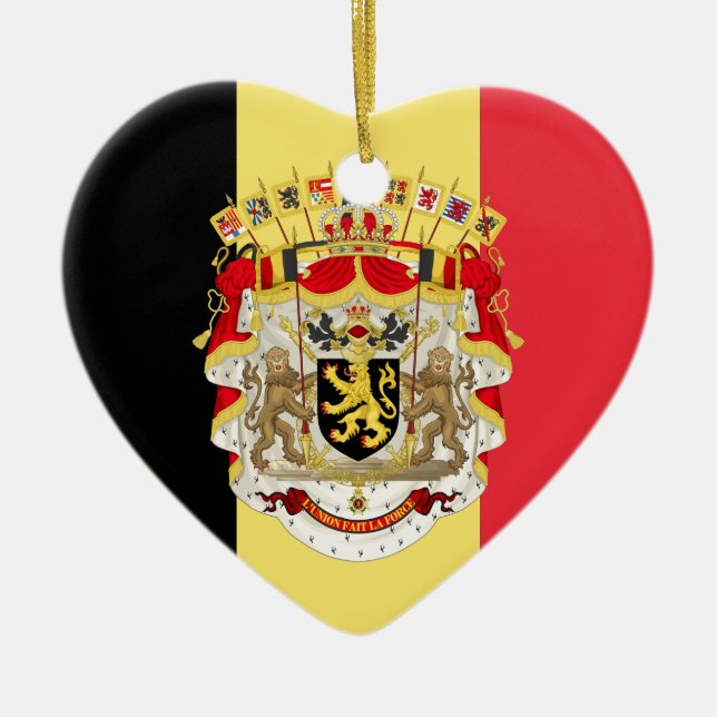 Belgium Flag & COA Ceramic Ornament (Front)