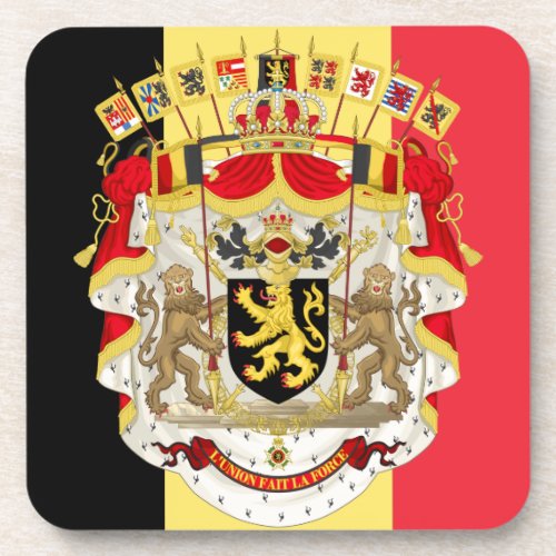 Belgium Flag  COA Drink Coaster