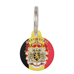 Belgium Flag & COA Pet Name Tag