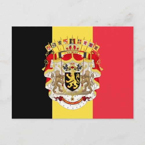 Belgium Flag  COA Postcard