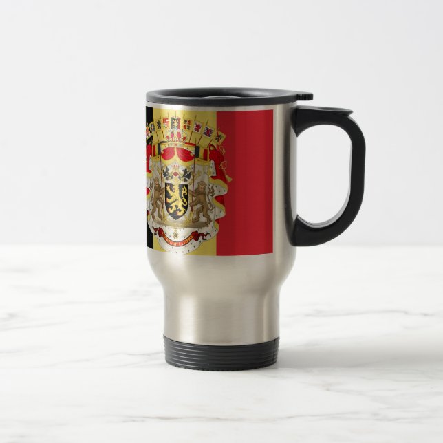 Belgium Flag & COA Travel Mug (Right)