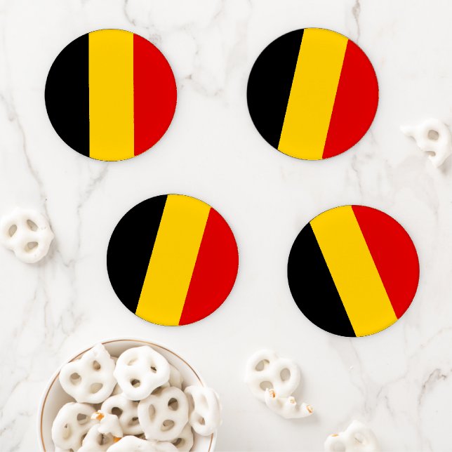 Belgium flag coaster set (In Situ)