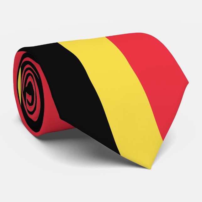 Belgium Flag colors Neck Tie (Rolled)