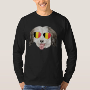 Belgium Flag Coton de Tulear Dog Belgium Pocket T-Shirt
