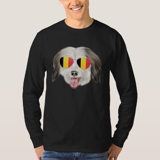 Belgium Flag Coton de Tulear Dog Belgium Pocket T-Shirt (Front)