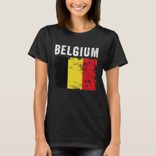 Belgium Flag Distressed Men Women Kids Belgian F T-Shirt