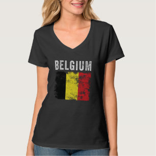 Belgium Flag Distressed Men Women Kids Belgian Fla T-Shirt