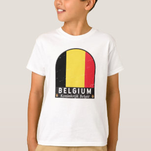 Belgium Flag Emblem Distressed Vintage T-Shirt