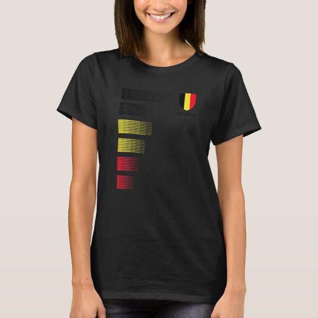 Belgium Flag Emblem Patriotic Belgian National Anc T-Shirt (Front)