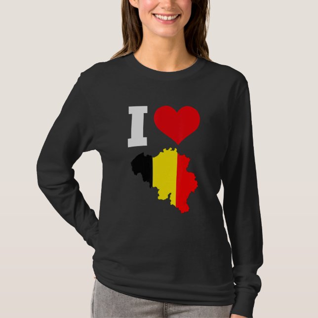 Belgium Flag for Belgium   I Love Belgium T-Shirt (Front)
