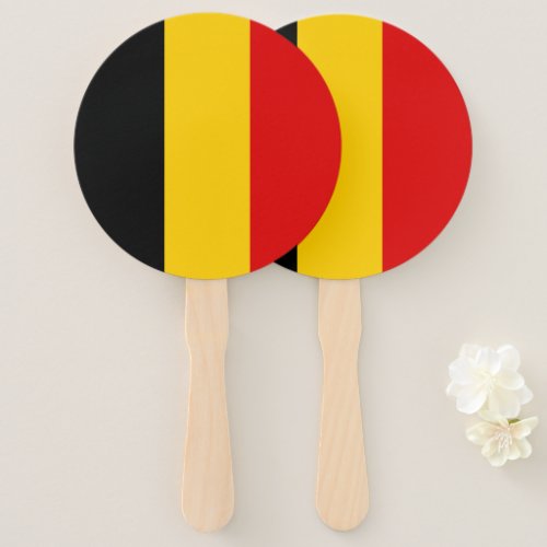 Belgium flag hand fan