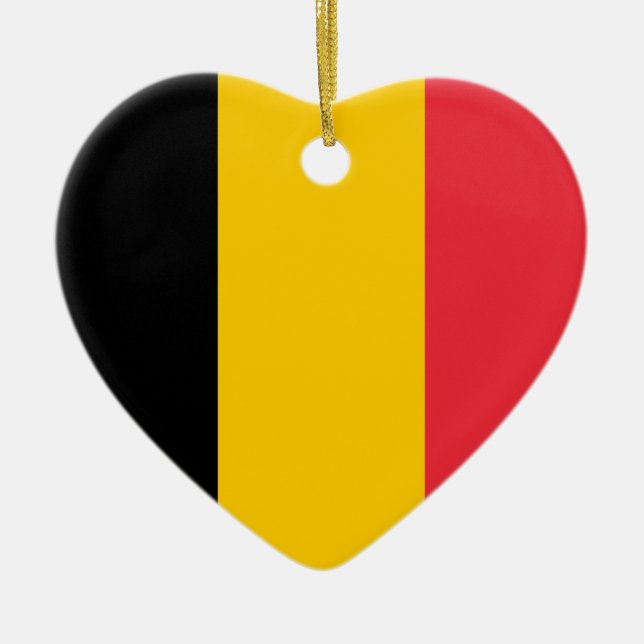 Belgium Flag Heart Ornament (Front)