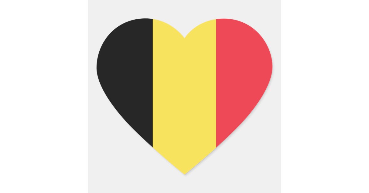 Belgium Flag Heart Sticker | Zazzle