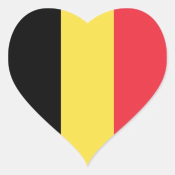 Belgium Flag Heart Sticker by AZ_DESIGN at Zazzle