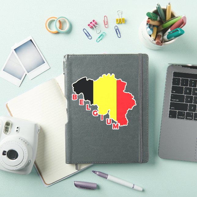 Belgium Flag In The Country Map Sticker (iPad Cover)