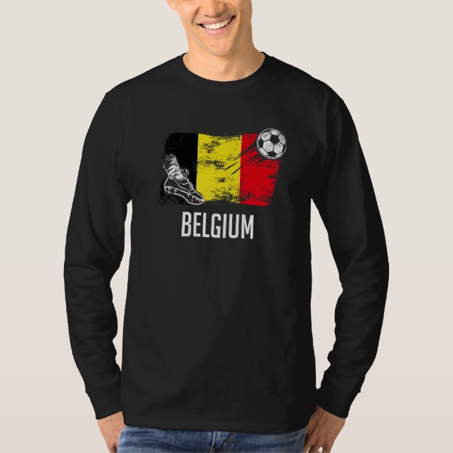 Belgium Flag Jersey Belgian Soccer Team Belgian T-Shirt (Front)