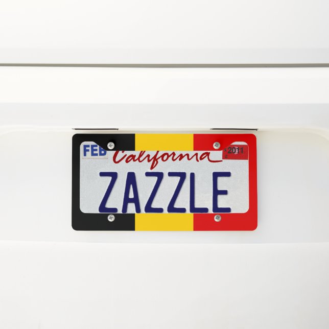 Belgium flag license plate frame (On Car)
